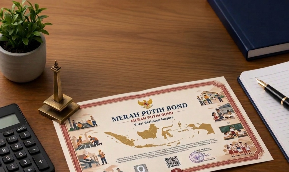 Ilustrasi Patriot Bond dan Merah Putih Bond sebagai instrumen surat utang khusus Danantara berdasarkan UU Nomor 4 Tahun 2026.